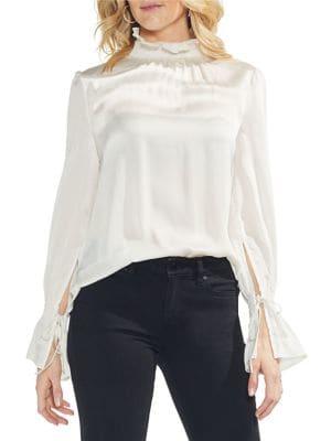 Vince Camuto Petite Flare Tie-cuff Blouse