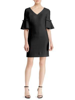 Lauren Ralph Lauren Crepe Bell Sleeve Dress