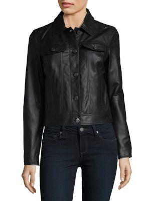 A. Marc Ny Long-sleeve Leather Jacket