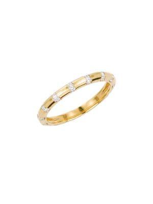 Adina Reyter 14k Yellow Gold & 0.05 Tcw White Diamond Stripe Band Ring