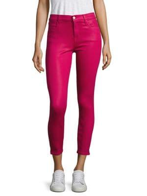 J Brand Alana Coated High-rise Cropped Skinny Jeans