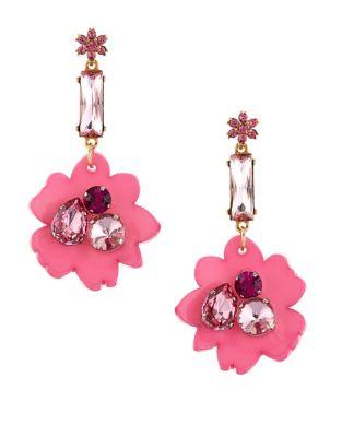 Oscar De La Renta Floral Statement Earrings