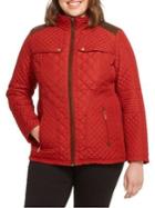 Weatherproof Plus Faux Suede-trimmed Quilted Jacket