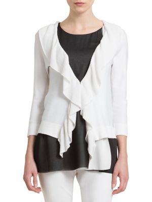 Donna Karan Waterfall Ruffle Cardigan