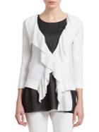 Donna Karan Waterfall Ruffle Cardigan