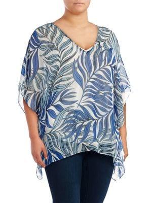 Nydj Plus Plus Tropical Popover Caftan