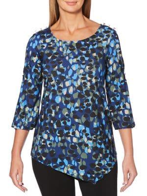 Rafaella Printed Asymmetric Blouse