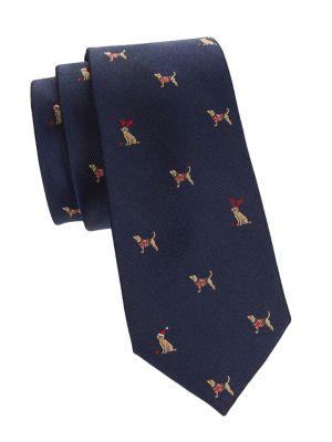 Tommy Hilfiger Dog-print Silk-blend Tie