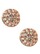 Givenchy Rose Gold Plated And Crystal Button Stud Earrings