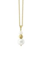 Effy 14k Yellow Gold, 5.5-6mm & 10-11mm White Freshwater Pearl Pendant Necklace