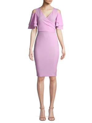 Quiz Cold-shoulder Surplice Midi Dress