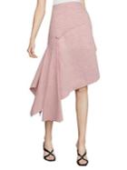 Bcbgmaxazria Pinstripe Asymmetric Linen Blend A-line Skirt