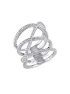Sonatina Sterling Silver 0.2 Tcw Diamond Crossover Ring