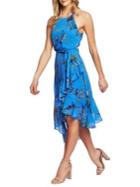 Cece Havana Fiesta Watercolor Floral Ruffle A-line Dress