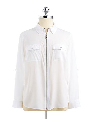 Michael Michael Kors Plus Plus Roll-tab Sleeve Blouse