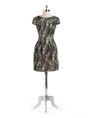 Gabby Skye Pleated Lace A-line Dress
