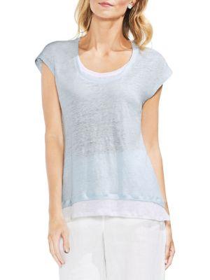 Vince Camuto Amalfi Breeze Extended-shoulder Linen Top