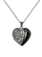Designs Sterling Silver, Marcasite & Onyx Pendant Necklace