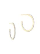 Adina Reyter 14k Yellow Gold And Diamond Small Pave Hoop Earrings