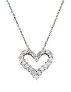 Effy Classique 14k White Gold Diamond Heart Pendant Necklace