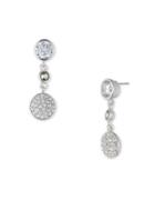 Judith Jack Cubic Zirconia, Marcasite And Sterling Silver Double Drop Earrings