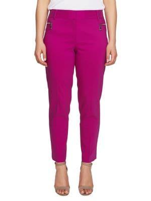 Chaus Mosaic Blossoms Dena Zipper Pocket Pants