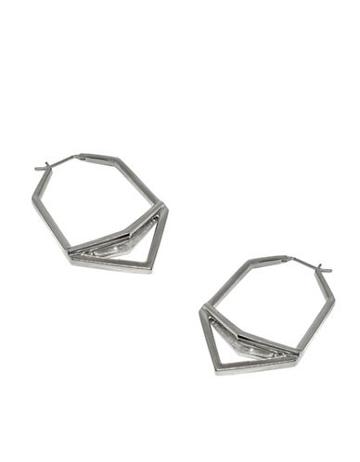 Botkier New York Split Ring Silvertone Hoop Earrings