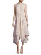 Calvin Klein Belted Abstract-print Handkerchief Dress