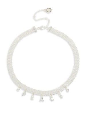 Bcbgeneration Affirmation Crystal Love Charm Mesh Necklace