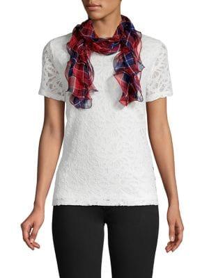 Lauren Ralph Lauren Ruffle Plaid Silk Scarf
