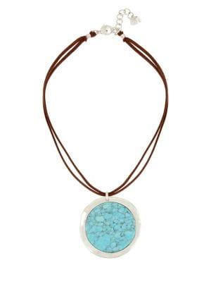 Robert Lee Morris Soho Santa Fe Crystal And Turquoise Pendant Necklace