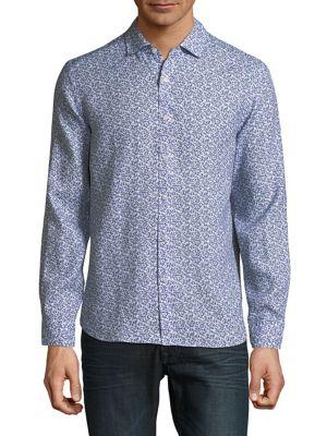 Black Brown Weekend Printed Linen Shirt