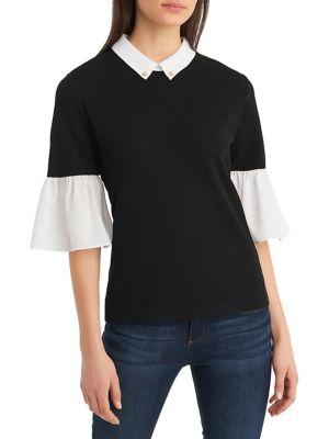 Karl Lagerfeld Paris Knit Bell-sleeve Top