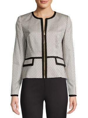 Calvin Klein Dotted Piped Zip-front Jacket