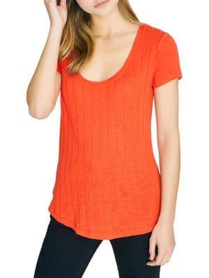 Sanctuary Ruby Ribbed Scoopneck Tee