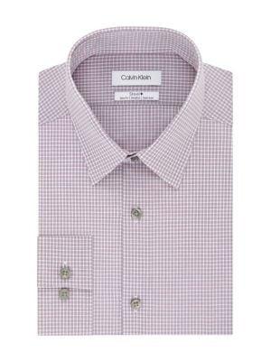 Calvin Klein Slim-fit Checked Stretch Dress Shirt