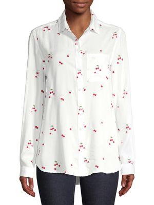 Beach Lunch Lounge Printed Button Down Blouse