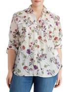 Lauren Ralph Lauren Plus Floral Cotton-blend Shirt