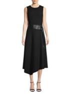 Calvin Klein Belted Asymmetric A-line Dress