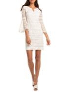 Trina Turk Bell Sleeve Mesh Sheath Dress