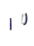 Effy Royale Bleu Diamonds, Sapphire & 14k White Gold Hoop Earrings