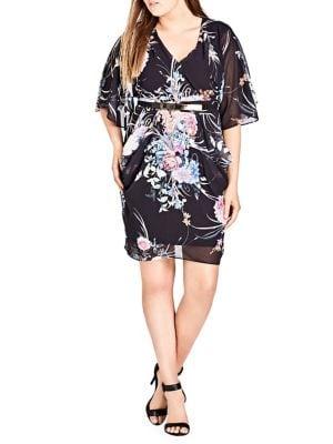 City Chic Plus Floral Flourish Dress