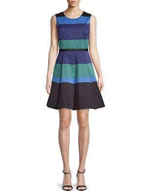 Imnyc Isaac Mizrahi Colorblock Stripe Fit-&-flare Dress