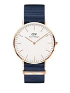 Daniel Wellington Classic Bayswater Rose Goldtone And Nato Strap Watch, 40mm