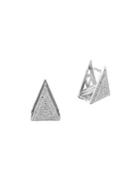 Cz By Kenneth Jay Lane Pave Crystal Double Triangle Earrings
