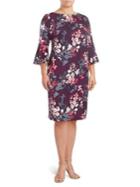 Calvin Klein Plus Floral Bell-sleeve Shift Dress