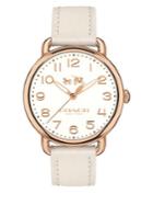 Coach Delancey Rose Goldtone Leather Watch