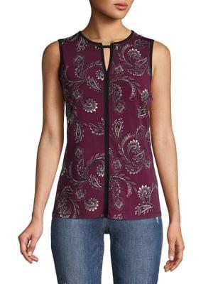 Ivanka Trump Paisley Jersey Tank Top