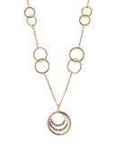 Lord & Taylor 14k Yellow Gold Circle Linked Pendant Necklace