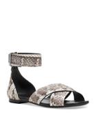 Michael Kors Collection Robbie Snake-print Calf Leather Sandals